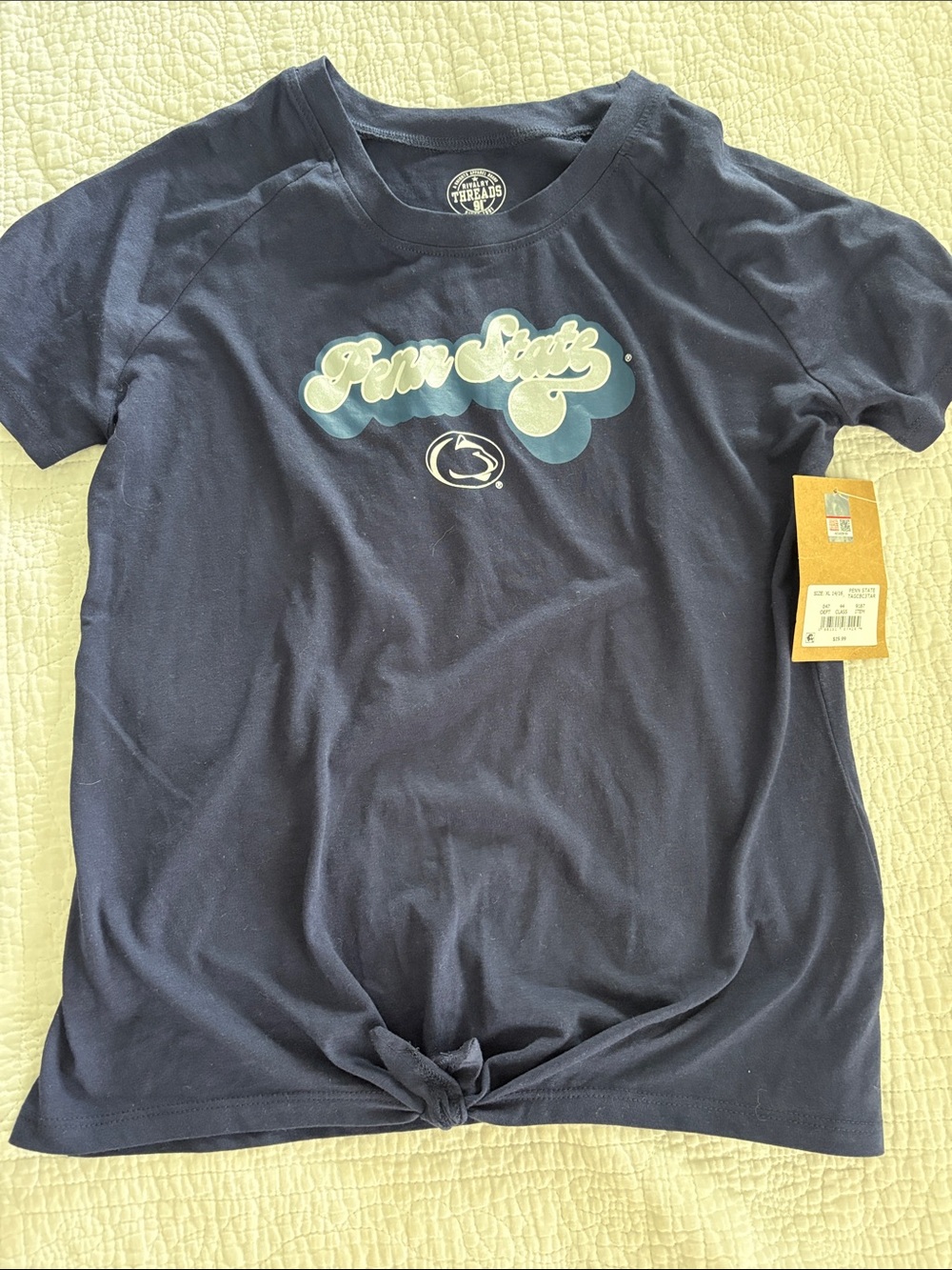 Girls' Navy Knot-Front Tee Penn State Nittany Lions